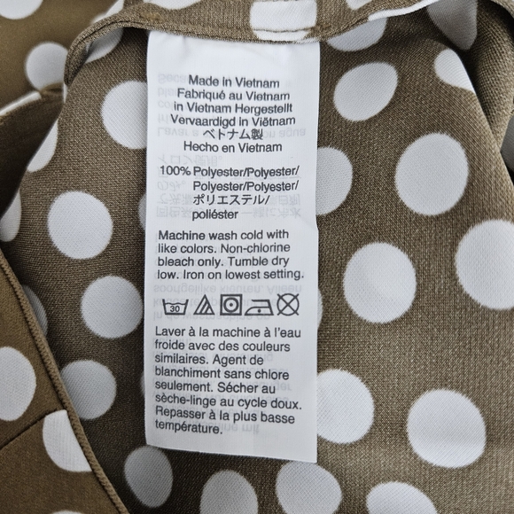 J.CREW A Line Midi Skirt Brown Polka Dot Pull On Stretch Waist XS - Picture 4 of 4